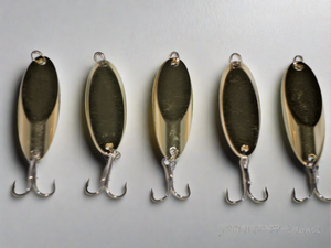 10 New, Kastmaster Style Gold Spoon,  1/2 ounce great for Trout,& Bass