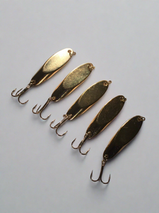 10 New, Kastmaster Style Gold Spoon,  3/4 ounce great for Trout,& Bass