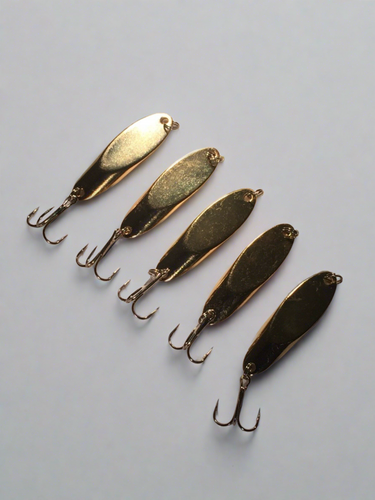 10 New, Kastmaster Style Gold Spoon,  3/8 ounce great for Trout,& Bass