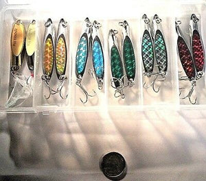 Hightowers New Kastmaster style lures 5 colors-10 lures, Plus 2 Rooster tailed!