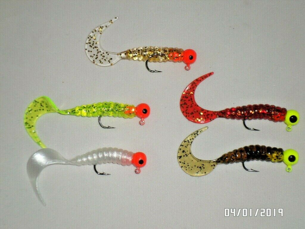 20 New, Mister Twister Style Jig kit, 1/8 ounce great for Crappie
