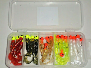 20 New, Mister Twister Style Jig kit,  1/8 ounce great for Crappie, Bass & Shad!