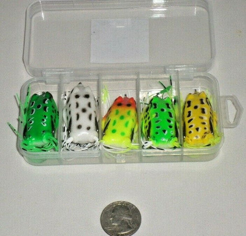 5 Piece Frog top water kit, snag less hooks