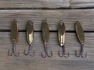 10 New, Kastmaster Style Gold Spoon,  1/8 ounce great for Trout,& Bass