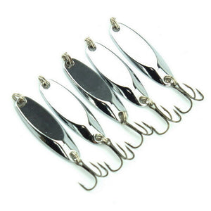 5 New, Kastmaster Style 1/2 ounceSilver Spoon, great for Trout, & Bass