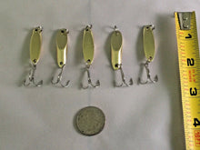 Load image into Gallery viewer, 5 New, Kastmaster Style Gold Spoon,  1/4 ounce great for Trout,&amp; Bass