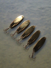 Load image into Gallery viewer, 10 New, Kastmaster Style Gold Spoon,  5/8 ounce great for Trout,&amp; Bass
