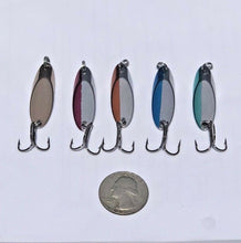 Load image into Gallery viewer, 5, Kastmaster Style Spoons, 5 Colors!  1/4 ounce great for Trout,&amp; Bass