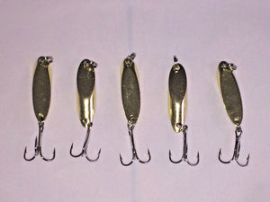 10 New, Kastmaster Style Gold Spoon,  3/4 ounce great for Trout,& Bass